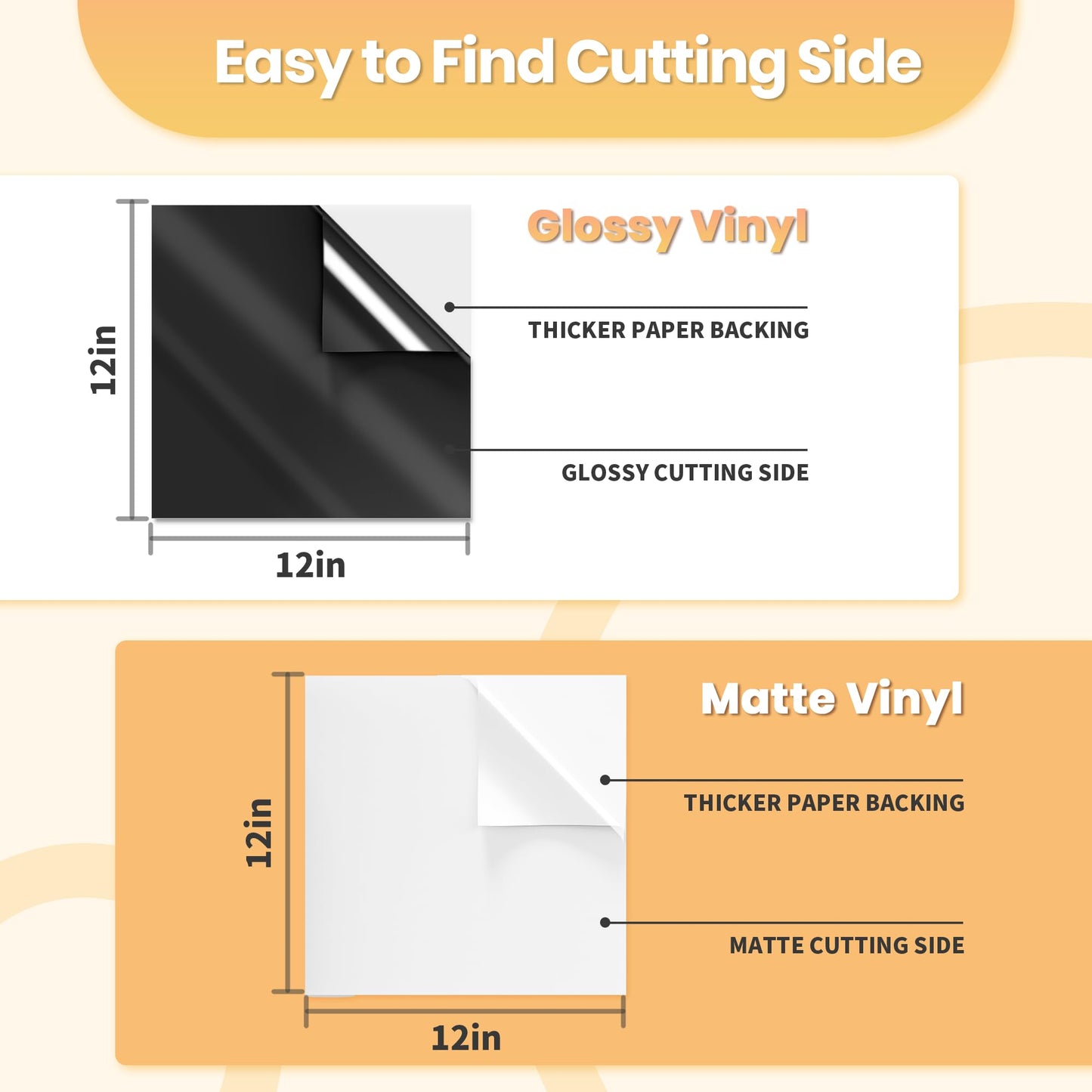 EPRCUT 12'' x 12'' Permanent Vinyl Bundle, Adhesive Vinyl Sheets for Birthday Party, 74 Permanent Vinyl Sheets for Cricut Machines, DIY Wall Stickers, Wedding, Festival Decorations, Car Decals, Signs