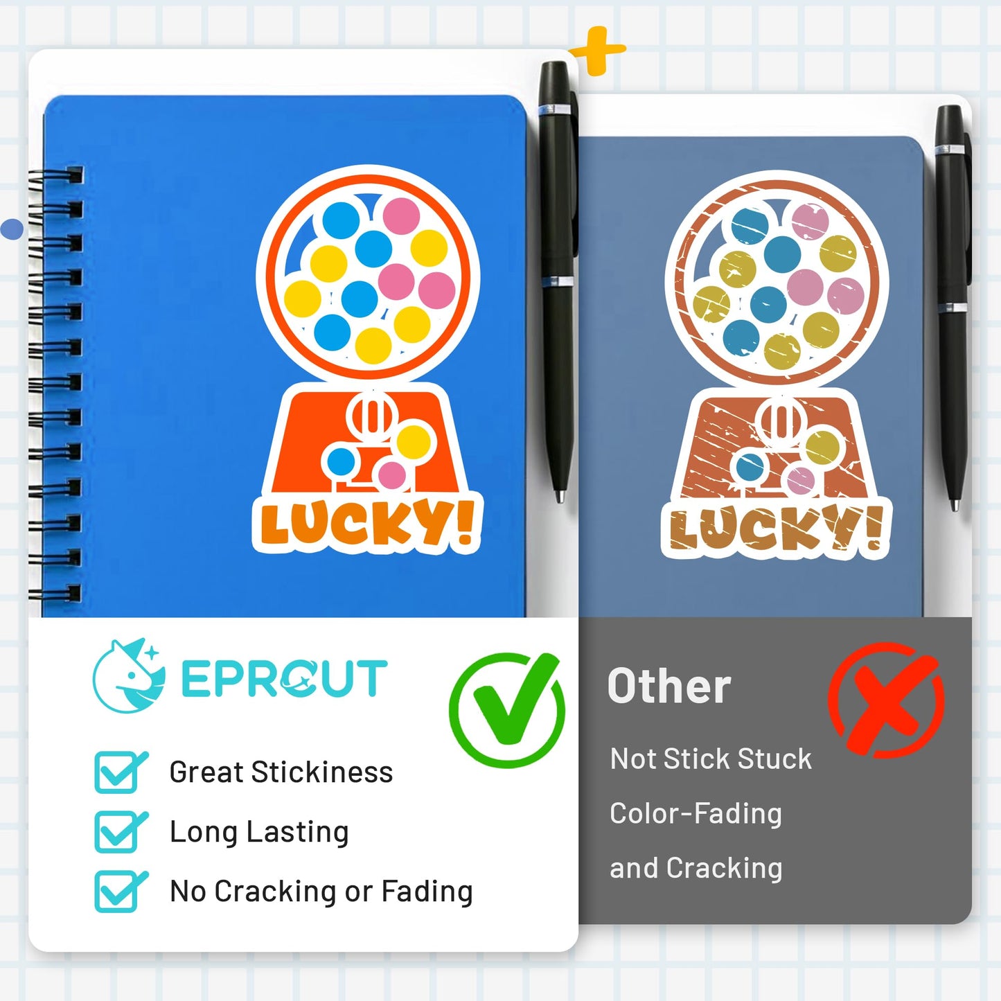 EPRCUT Permanent Vinyl Sheets for Cricut, 12'' x 12'' Adhesive Vinyl Bundle for Everyday DIY Decorations, Birthday Cards, Home Outdoor Wedding Party Vinyl Decor, Wall Stickers, Mug, Car Decals, 24 Color