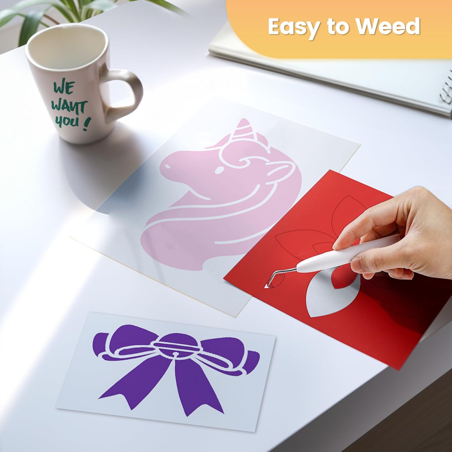 EPRCUT Permanent Vinyl Sheet for Cricut, 12'' x 12'' Glossy Adhesive Vinyl Bundle, Multi-color Permanent Vinyl for Everyday Decorations, Wall Stickers, DIY Mug Home Birthday Party, Car Decals, 40 Sheets