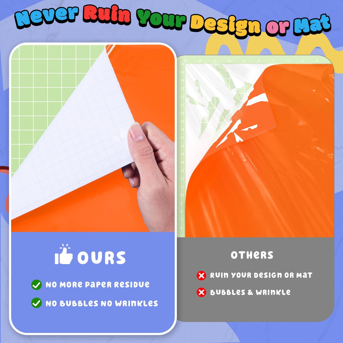 EPRCUT Orange Permanent Vinyl, 12'' x 15FT Glossy Orange Adhesive Vinyl Roll for Cricut, Silhouette Cutting Machines, Orange Vinyl for Birthday Party Decorations, DIY Mug, Car Decals, Wall Stickers